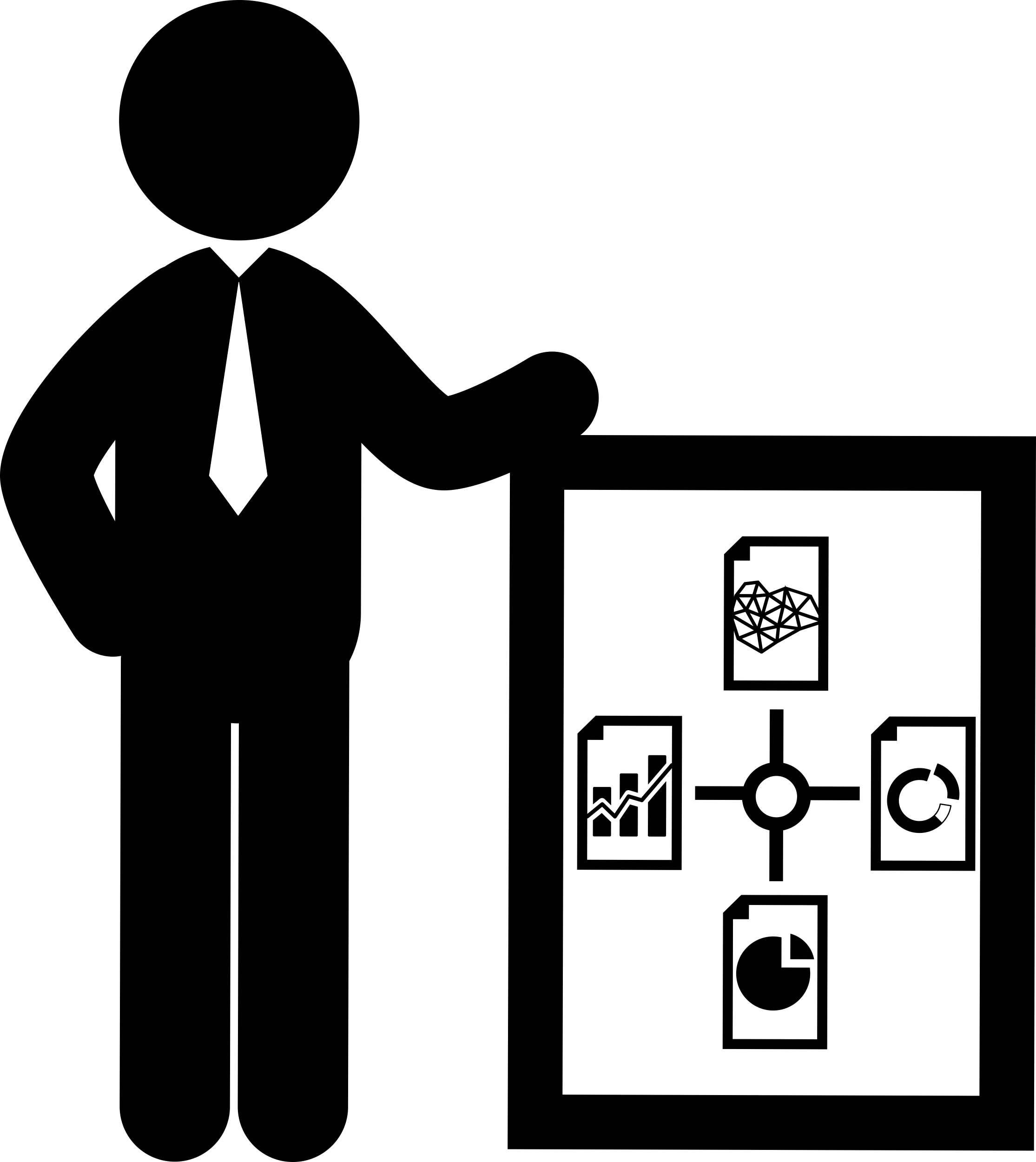 Businessman Standing With Graphic On A Board Sketch Style Svg Vector Free Vectors